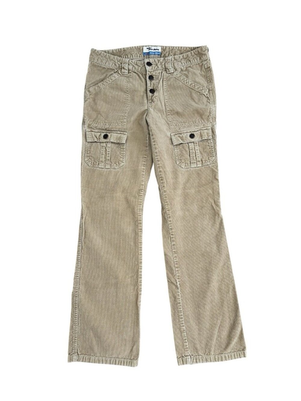 Old Navy Vintage Seven Pocket Tan Corduroy Wide LegCargo Pants Size 6 100%Cotton